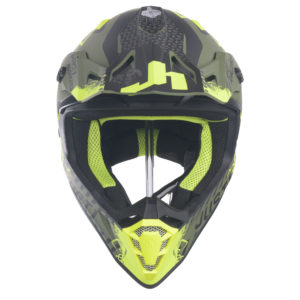Just1 J38 MX Helmet Mask Fluo Yellow/Black/Army Green Matt – Large