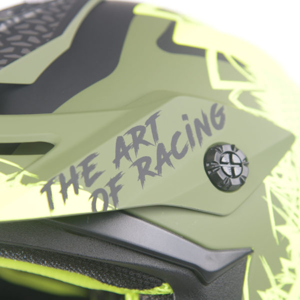 Just1 J38 MX Helmet Mask Fluo Yellow/Black/Army Green Matt - Large - Image 11