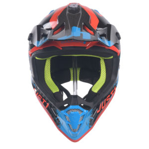 Just1 J38 MX Helmet Mask Blue/Red/Black Gloss – Large