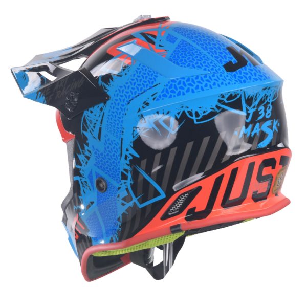 Just1 J38 MX Helmet Mask Blue/Red/Black Gloss - Large - Image 15