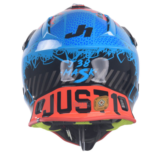 Just1 J38 MX Helmet Mask Blue/Red/Black Gloss - Large - Image 5