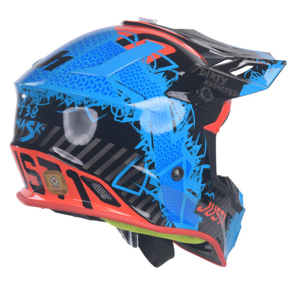 Just1 J38 MX Helmet Mask Blue/Red/Black Gloss - Large - Image 14