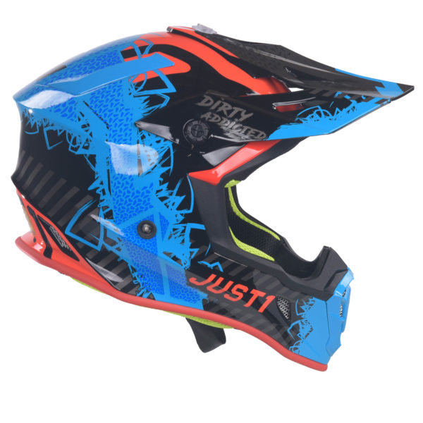 Just1 J38 MX Helmet Mask Blue/Red/Black Gloss - Large - Image 7