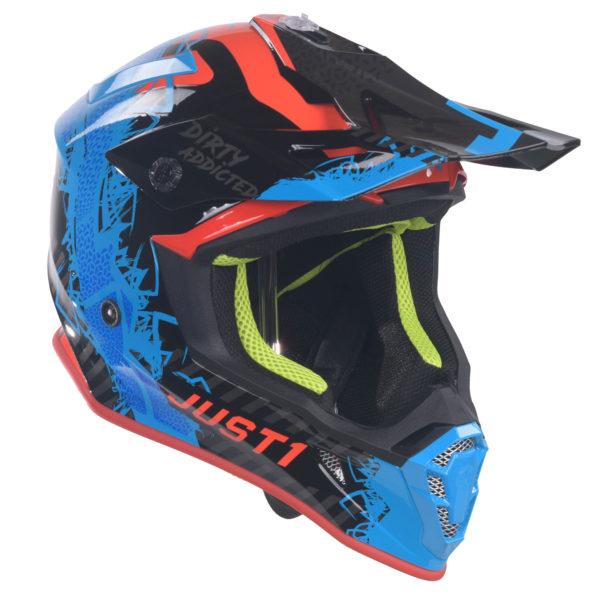 Just1 J38 MX Helmet Mask Blue/Red/Black Gloss - Large - Image 13