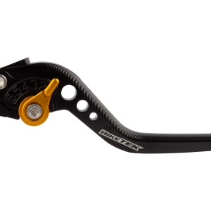 BikeTek Adjustable CNC Brake Lever Long  – Black / Gold Adjuster – #B76