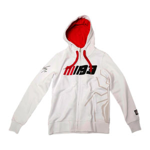 Marquez 93 White Large Ladies Zip Fleece Hoodie