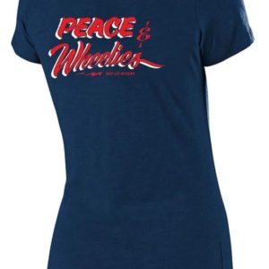 Troy Lee Designs Womens Peace and Wheelies T-Shirt – Heather Navy – Small