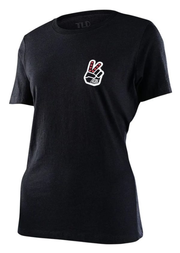 Troy Lee Designs Womens Peace Out Short Sleeve T-Shirt - Black Heather - Small