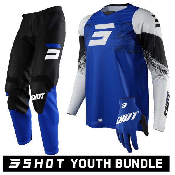 Shot Youth RAW Burst Blue Kit Bundle (Jersey: Years 6-7, Pants: Years 6-7, Gloves: Not included) - Image 2