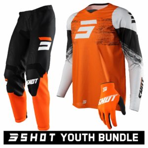 Shot Youth RAW Neon Orange Kit Bundle (Jersey: Years 4-5, Pants: Years 4-5, Gloves: Not included)