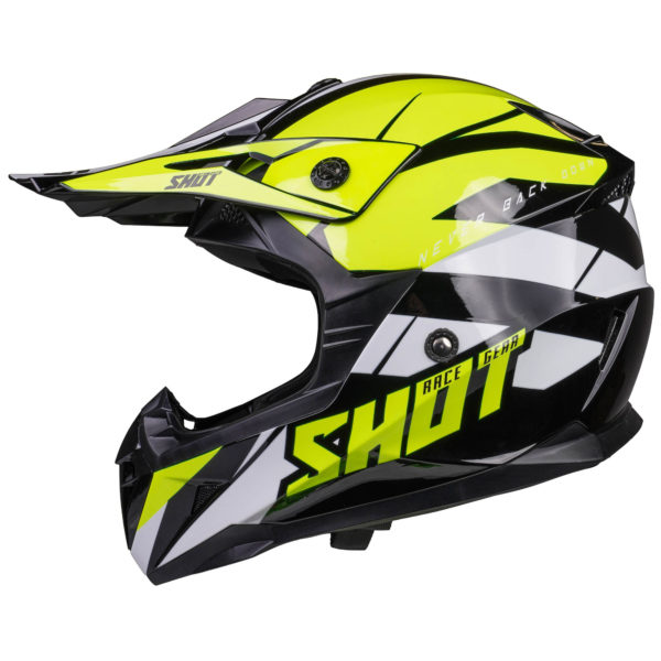 Shot MX Helmet Pulse Revenge Black Neon Yellow White Glossy [Small] - Image 2