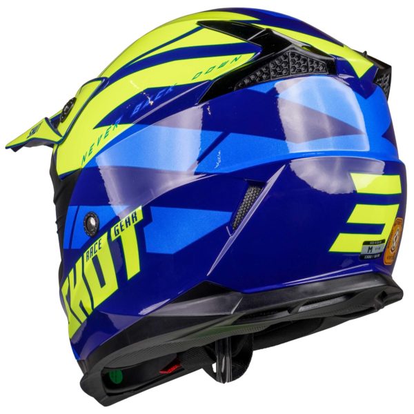 Shot MX Helmet Pulse Revenge Navy Neon Yellow Blue Glossy [Small] - Image 3