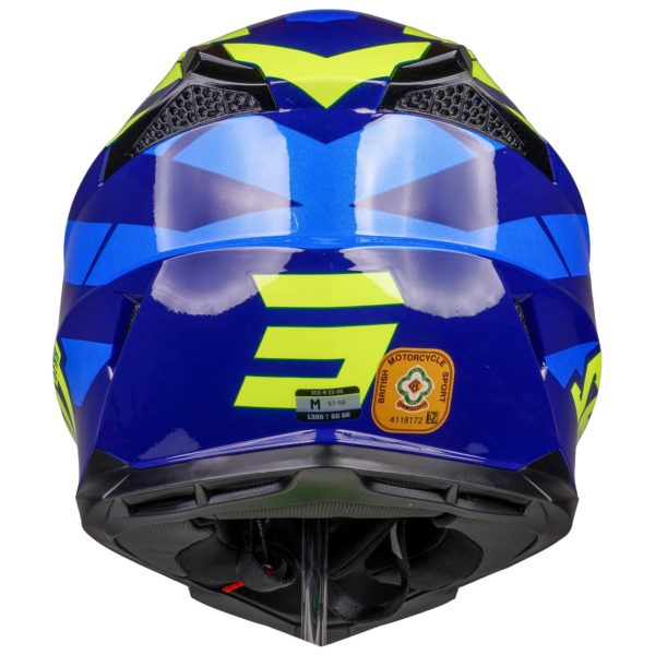 Shot MX Helmet Pulse Revenge Navy Neon Yellow Blue Glossy [Small] - Image 4