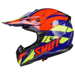 Shot MX Helmet Pulse Revenge Navy Orange Neon Yellow Glossy [Small]
