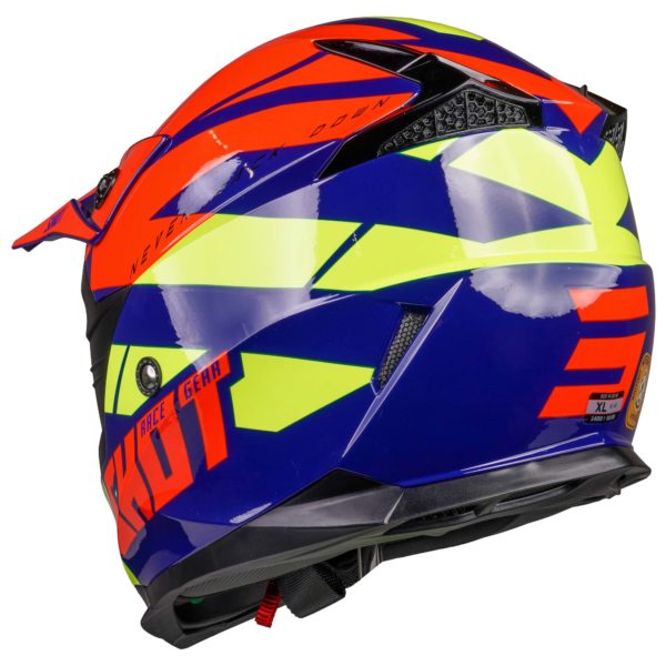 Shot MX Helmet Pulse Revenge Navy Orange Neon Yellow Glossy [Small] - Image 3