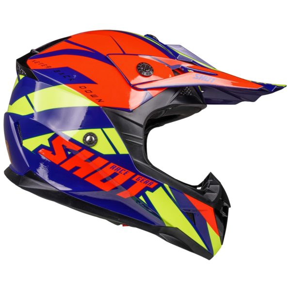 Shot MX Helmet Pulse Revenge Navy Orange Neon Yellow Glossy [Small] - Image 6