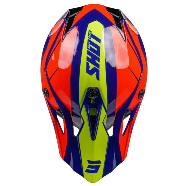 Shot MX Helmet Pulse Revenge Navy Orange Neon Yellow Glossy [Small] - Image 13