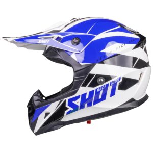 Shot MX Helmet Pulse Revenge White Blue Black Glossy [Small]