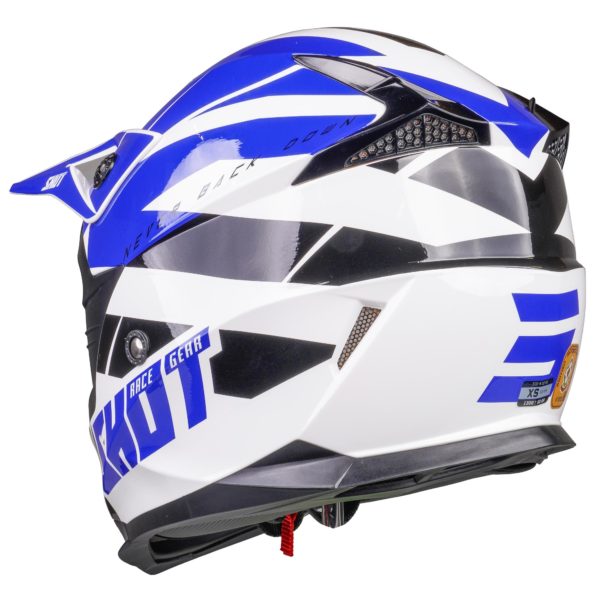 Shot MX Helmet Pulse Revenge White Blue Black Glossy [Small] - Image 3