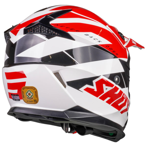Shot MX Helmet Pulse Revenge White Red Black Glossy [Small] - Image 5
