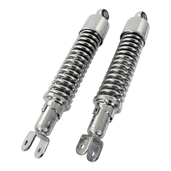 Bike It 320mm  Eye To Fork Chrome Twin Shock Absorbers