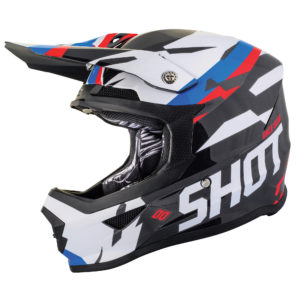 Shot Furious MX Helmet Score Black Blue Red Gloss – S