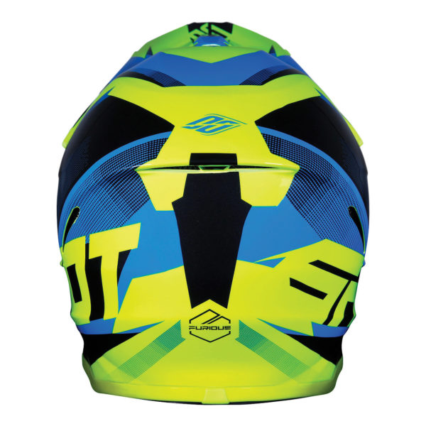 Shot Furious MX Helmet Ultimate Blue Neon Yellow Gloss - S - Image 2