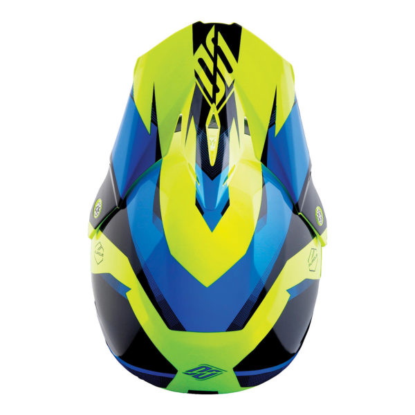 Shot Furious MX Helmet Ultimate Blue Neon Yellow Gloss - S - Image 3