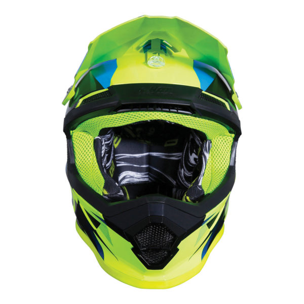Shot Furious MX Helmet Ultimate Blue Neon Yellow Gloss - S - Image 4