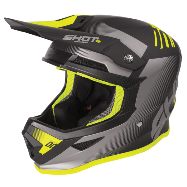 Shot Furious MX Helmet Adult - Trust Black Neon Yellow Matt - S