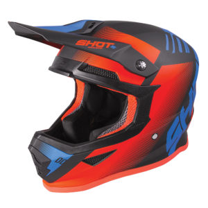 Shot Furious MX Helmet Kids – Trust Blue Neon Orange Glossy – KS