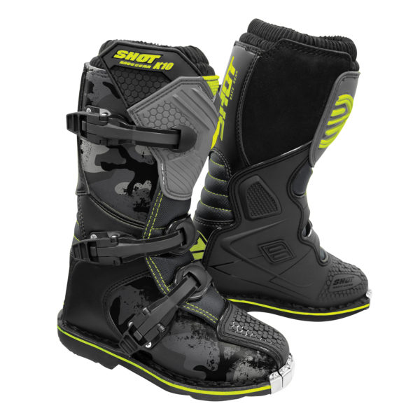 Shot K10 2.0 MX Boots Kids - Black/Camo - UK 1 / EUR 33