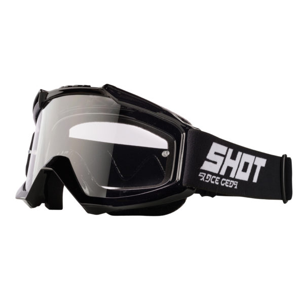 Shot Assault Black Glossy Motocross Goggles