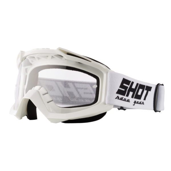 Shot Assault White Glossy Motocross Goggles