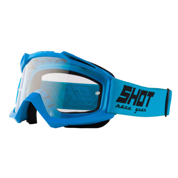 Shot Assault Blue Glossy Motocross Goggles