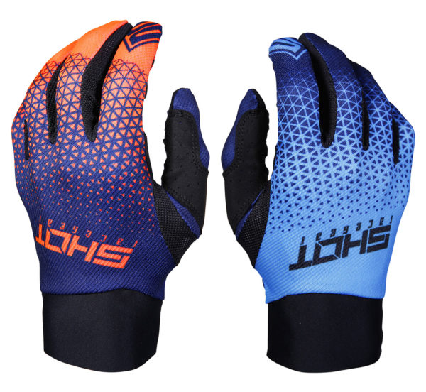 Shot Aerolite Delta Blue/Neon Orange Adult Gloves - 08