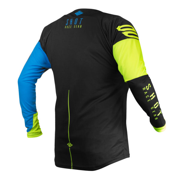 Shot Aerolite MX Jersey Adult - Alpha Blue Neon Yellow - M - Image 2