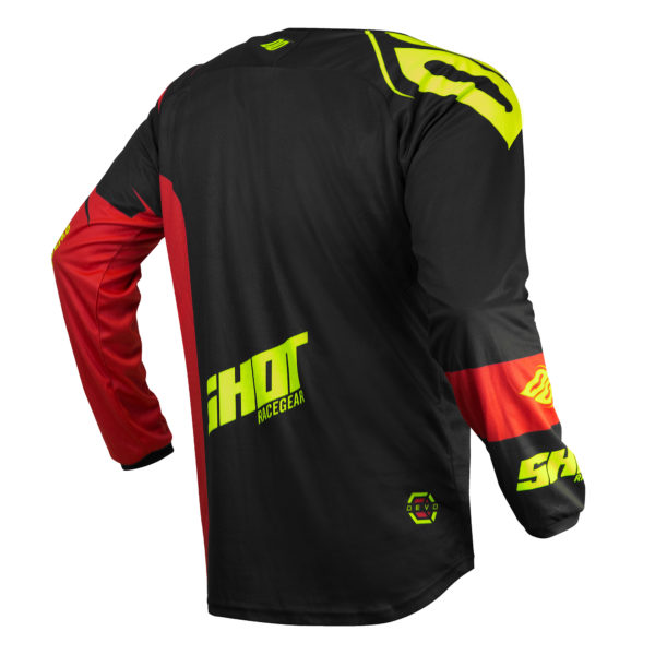 Shot Devo MX Jersey Adult - Ventury Red Neon Yellow - S - Image 2