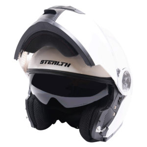 Stealth V159 Flip Road Helmet Plain Gloss White – L