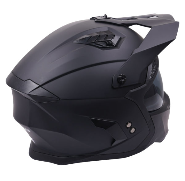 Stealth Fighter Multi Function Motorcycle Full & Open Face Helmet - Matt Black Large - Image 6