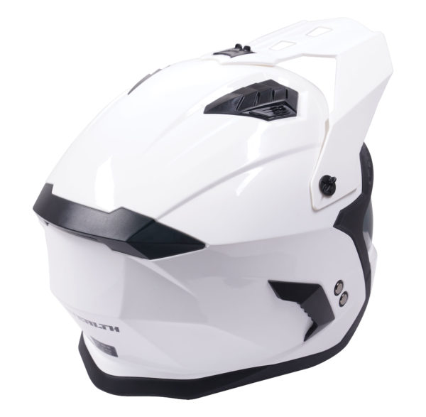Stealth Fighter Multi Function Motorcycle Full & Open Face Helmet - Gloss White Large - Image 6