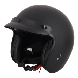 Stealth Open Face Helmet With Peak – Matt Black – Large