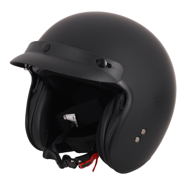 Stealth Open Face Helmet With Peak - Matt Black - Large - Image 2