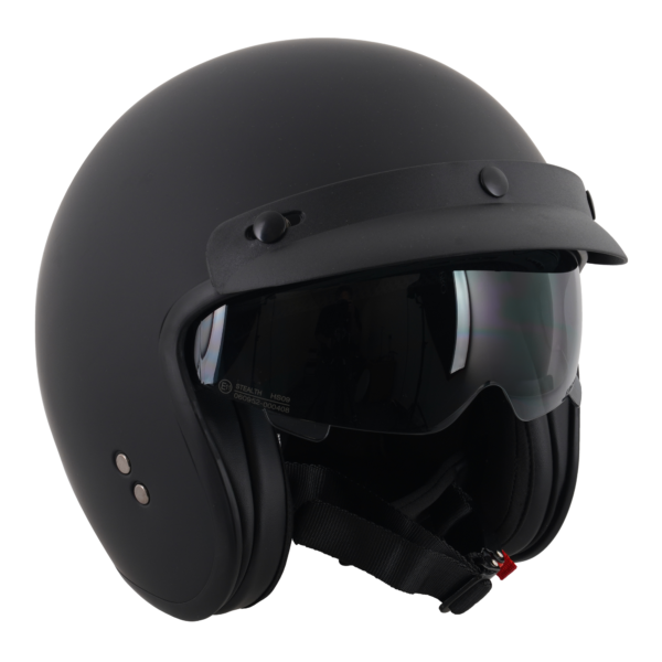 Stealth Open Face Helmet With Peak - Matt Black - Large - Image 8