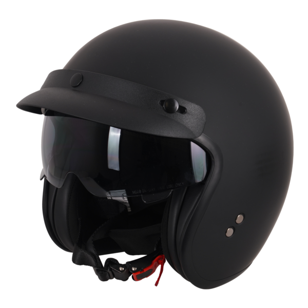 Stealth Open Face Helmet With Peak - Matt Black - Large - Image 5
