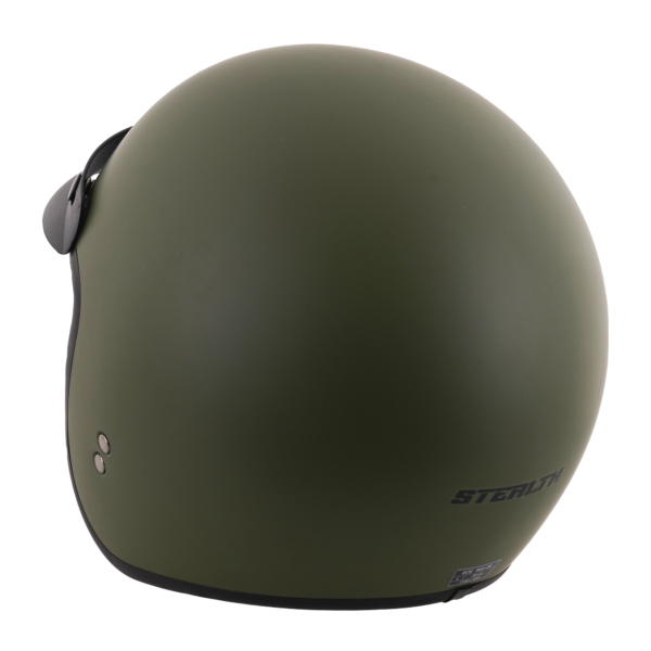 Stealth HS391 Peaked Open Face Helmet Matt Green - Large - Image 5