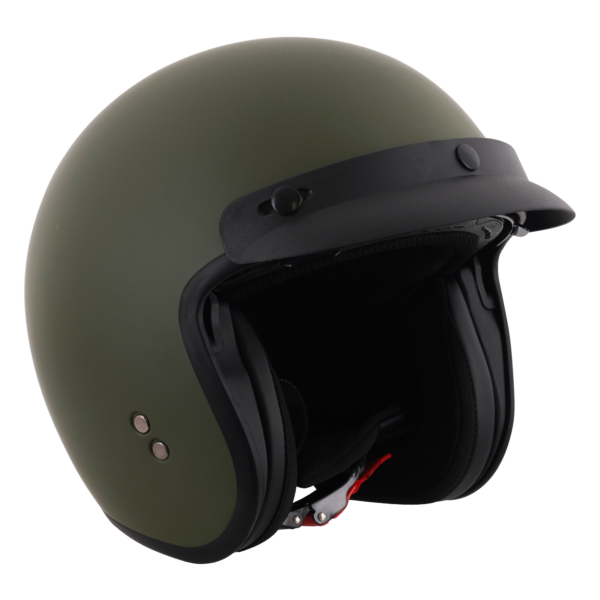 Stealth HS391 Peaked Open Face Helmet Matt Green - Large - Image 9