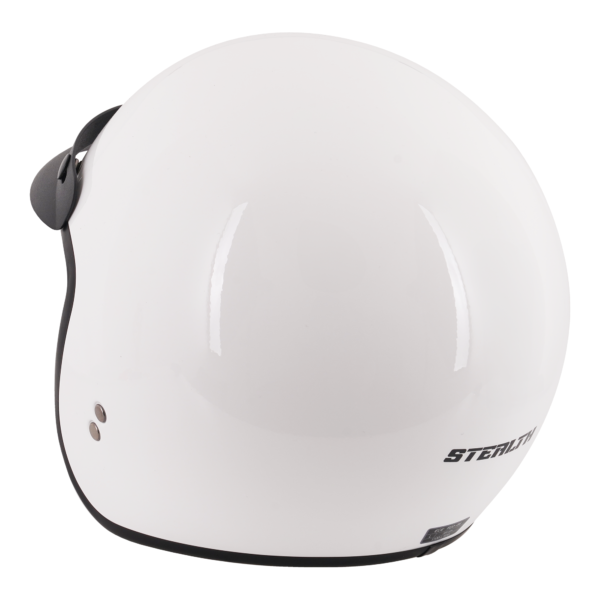 Stealth Open Face Helmet With Peak - Gloss White - Large - Image 5