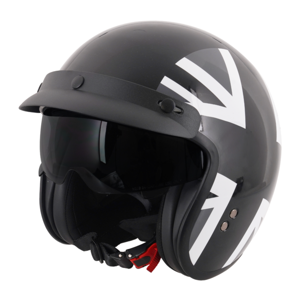 Stealth HS391 Peaked Open Face Helmet Mono Jack - Large - Image 7