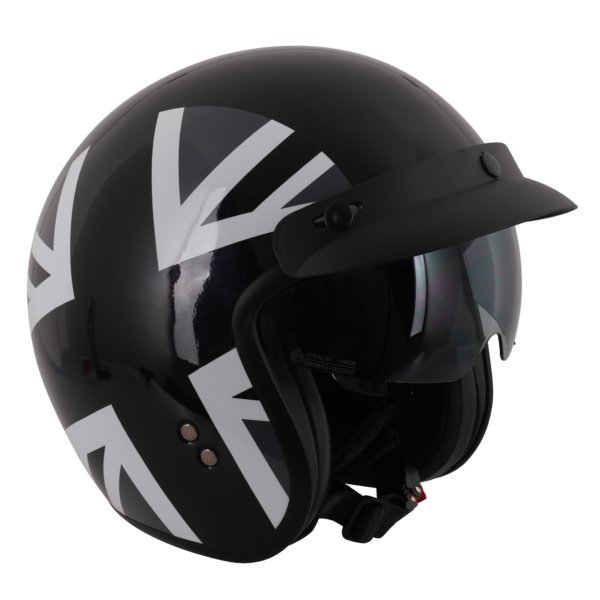 Stealth HS391 Peaked Open Face Helmet Mono Jack - Large - Image 8